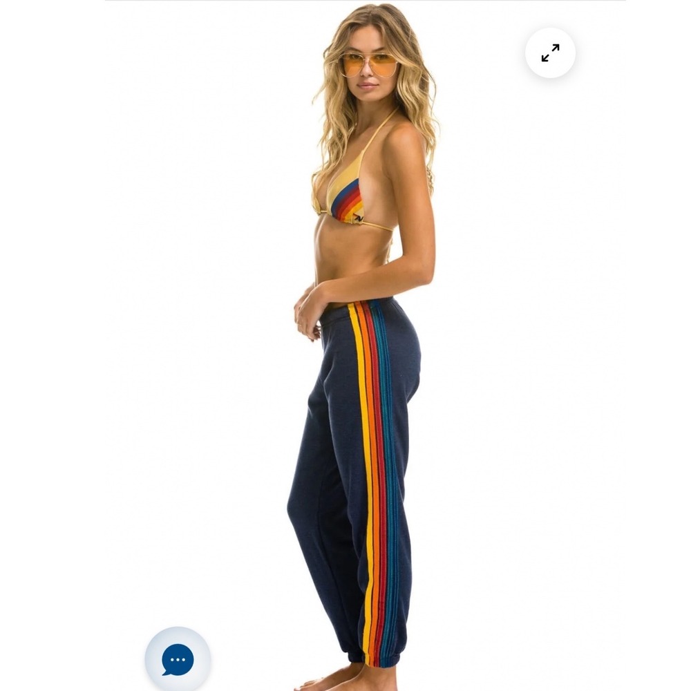 Aviator Nation 5 Stripe Sweatpants Large Unisex athleisure‎ layered maximalist